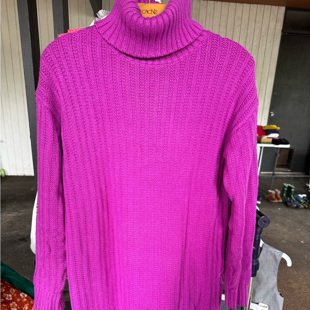 Banana Republic Vibrant Magenta Turtleneck Sweater dress